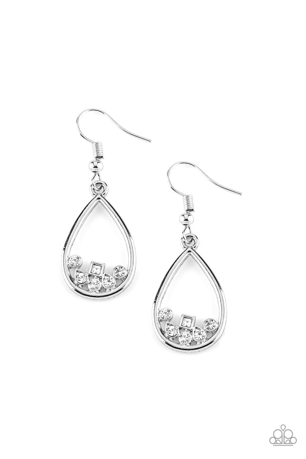 Raindrop Radiance - White Earrings