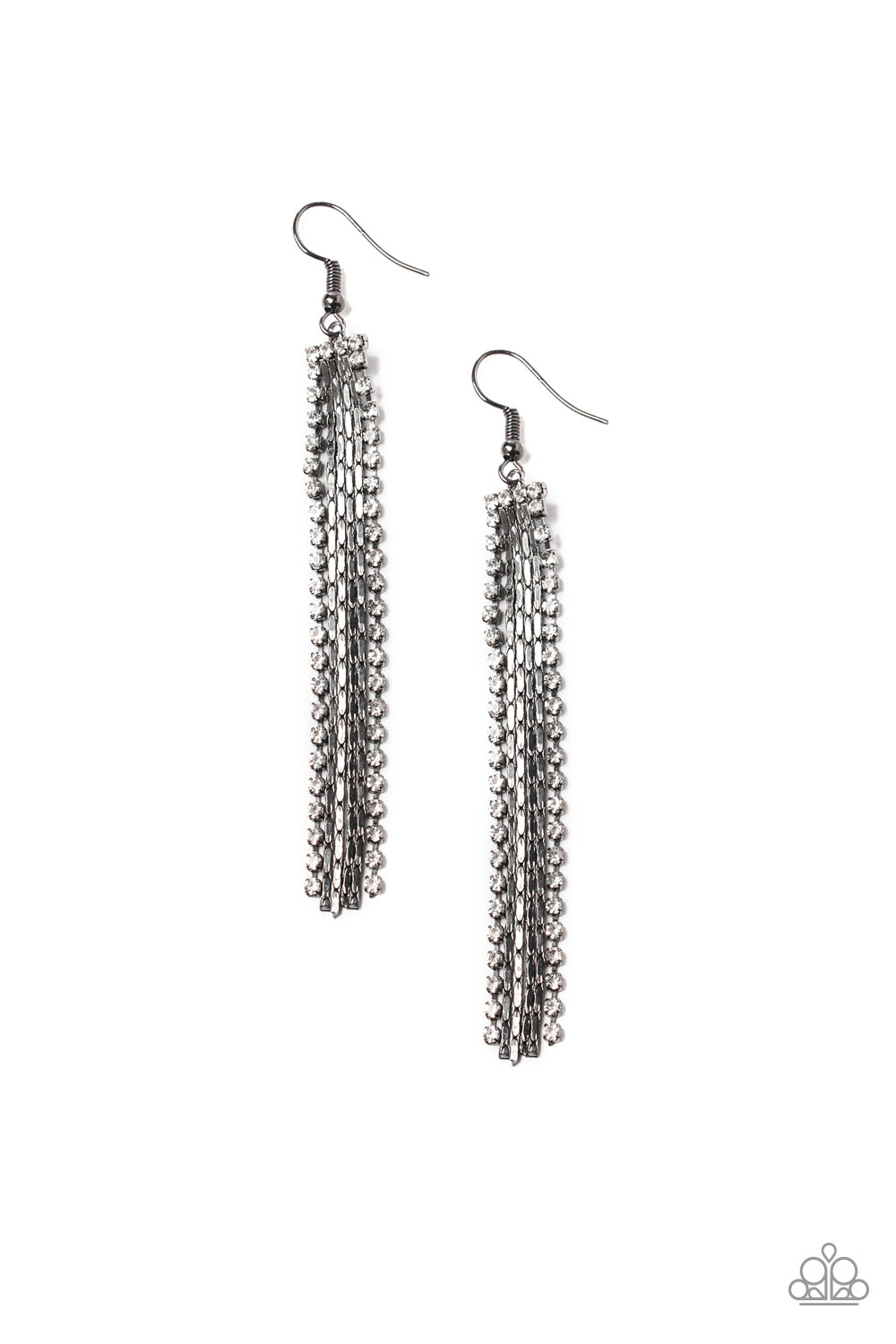 Starlit Tassels - Black Earrings