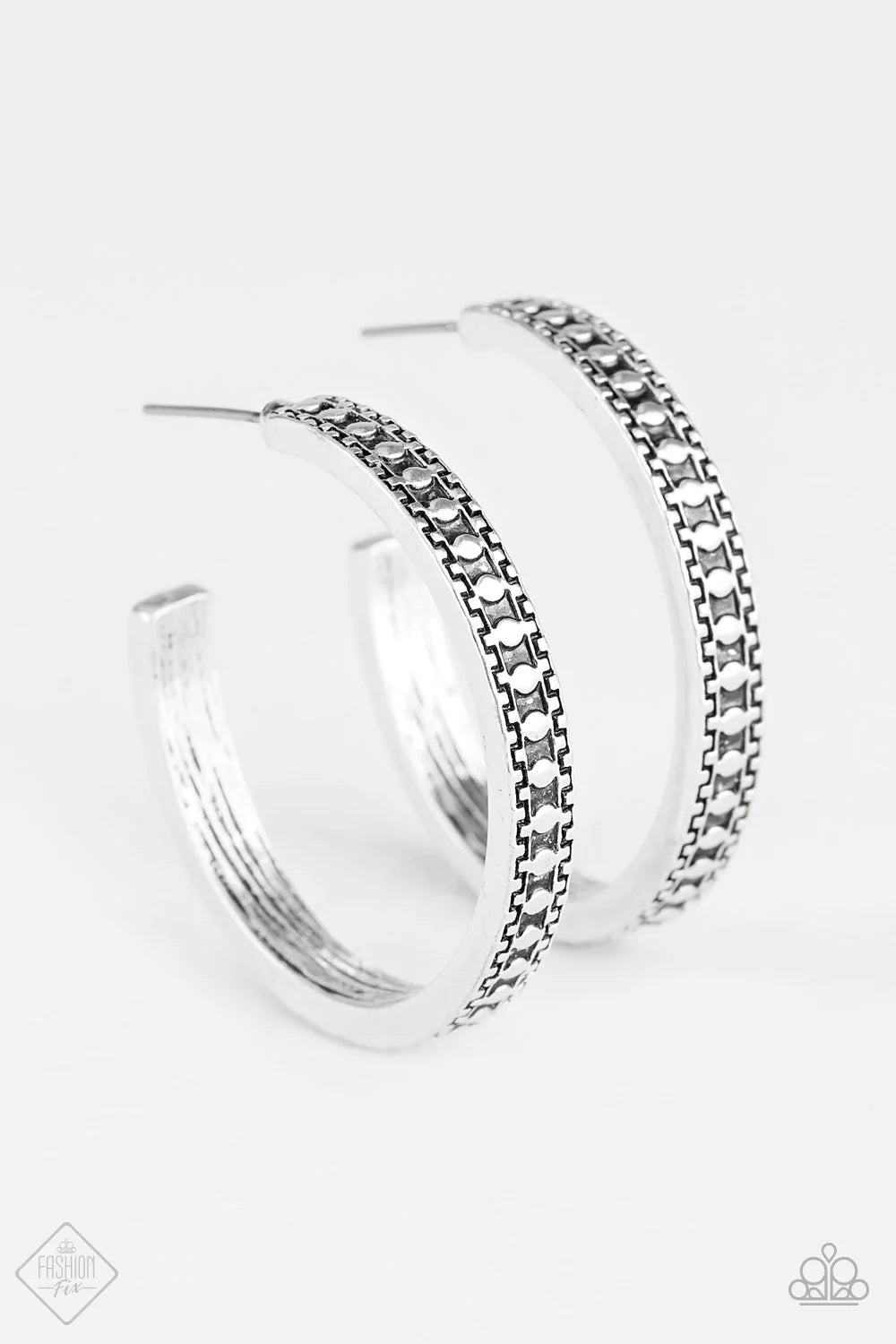 Playfully Peruvian - Silver Hoop Earrings