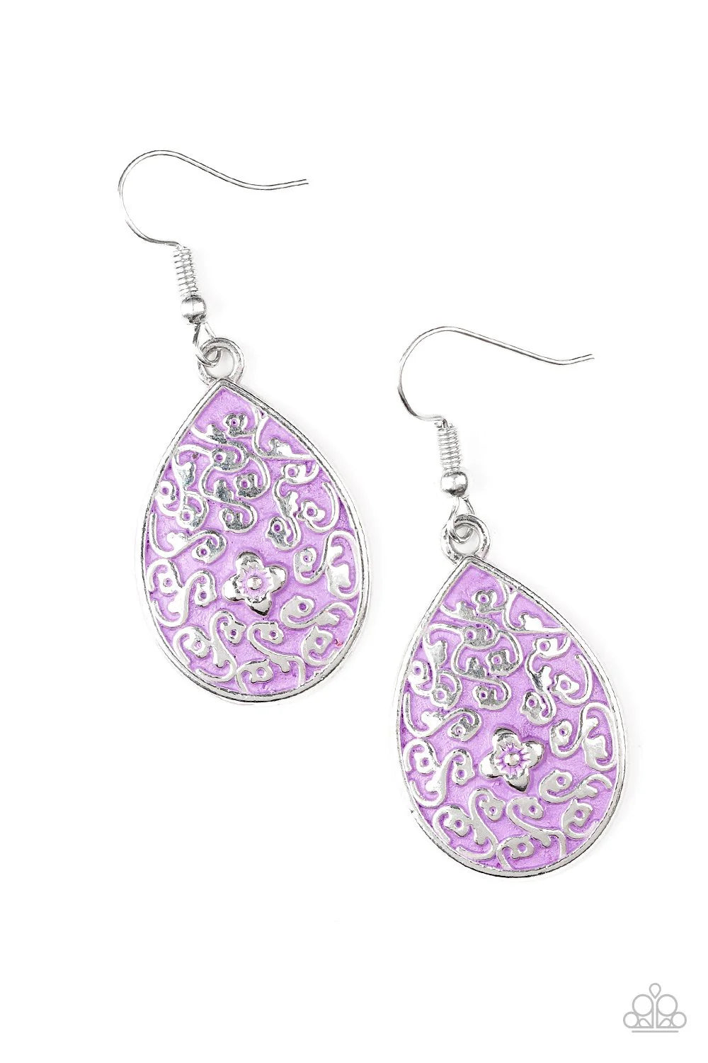 Flirty Flower Girl - Purple Earrings