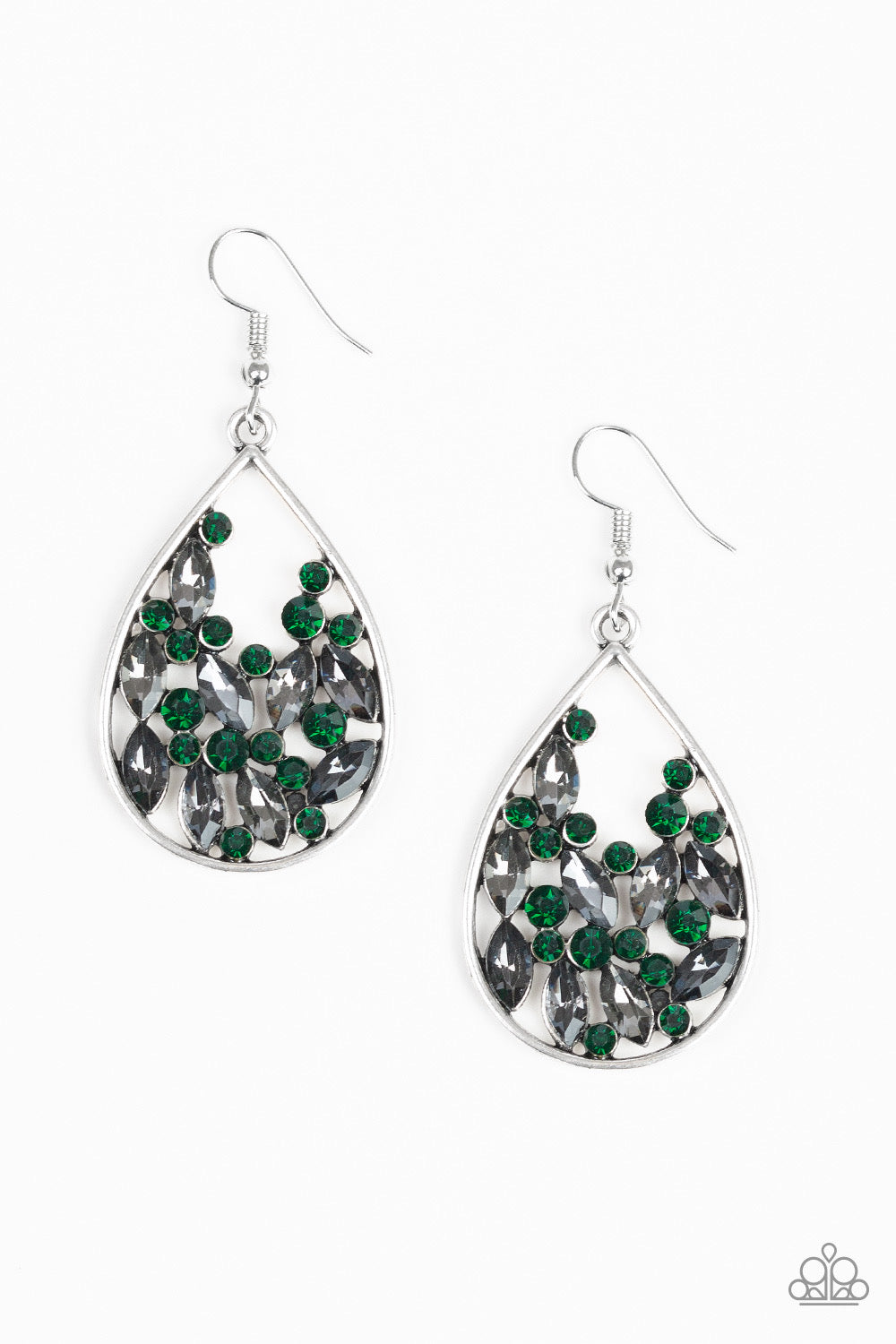 Paparazzi Cash or Crystal? - Green Earrings