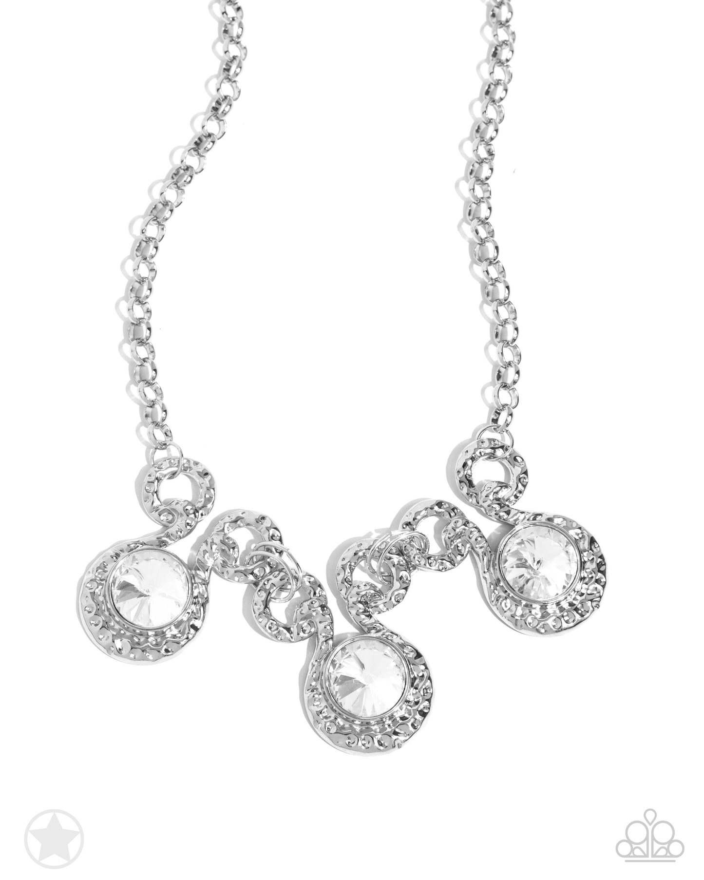 Hypnotized - White Blockbuster Necklace - Kingdom Bling Showroom