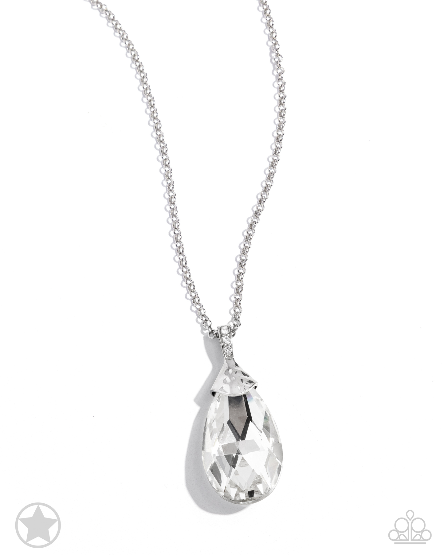 Spellbinding Sparkle - White Blockbuster Necklace - Kingdom Bling Showroom