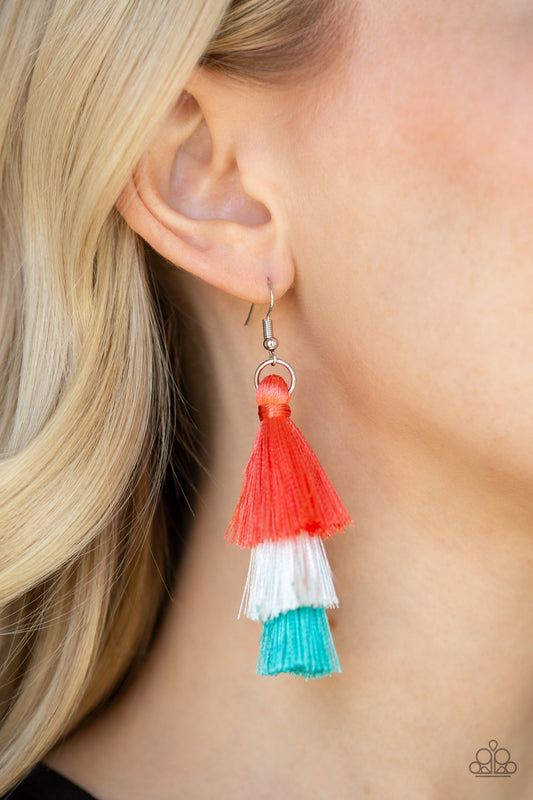 Paparazzi Hold On To Your Tassel! - Orange Earrings