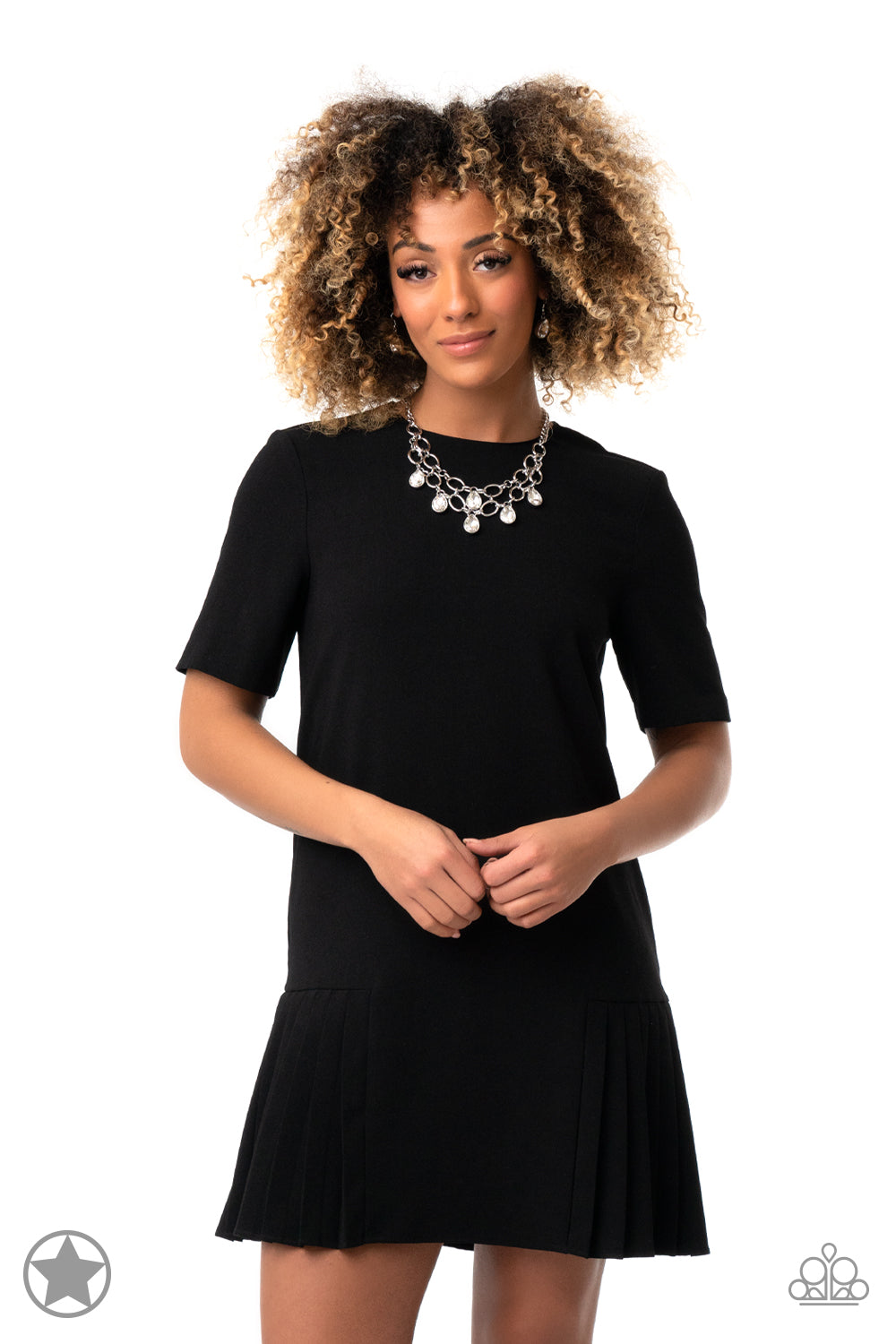 Paparazzi Show-Stopping Shimmer - White Blockbuster Necklace