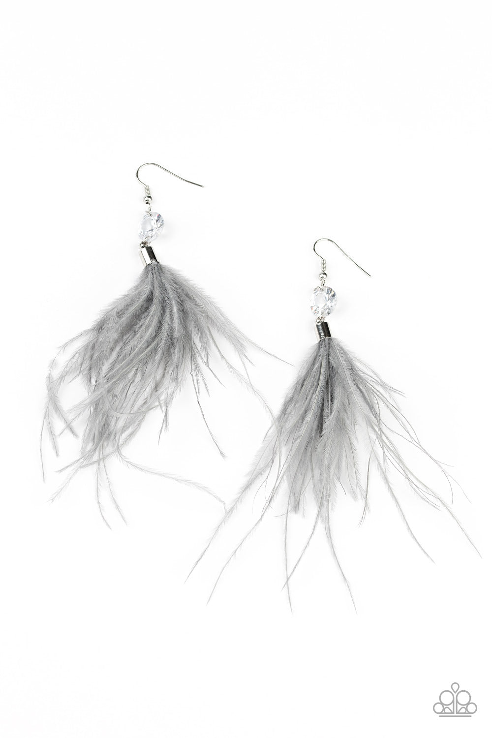 Paparazzi Feathered Flamboyance - Silver Earrings