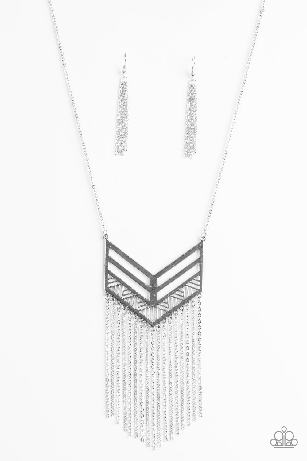 Paparazzi Alpha Attitude - Silver Necklace - Kingdom Bling Showroom
