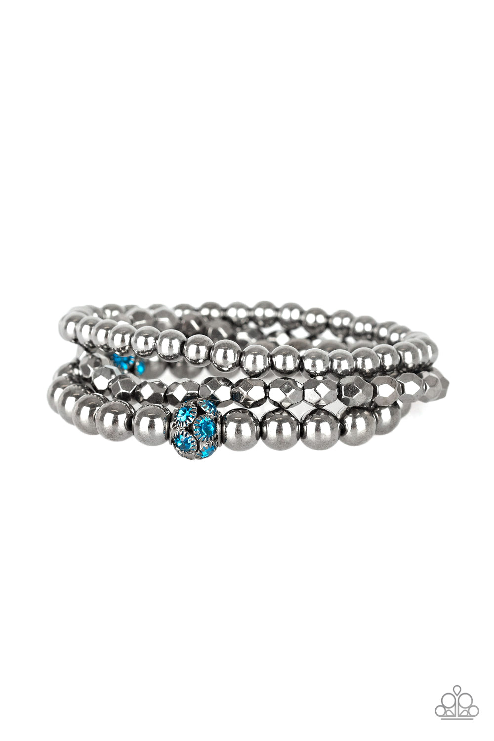 Paparazzi Noticeably Noir - Blue Bracelet