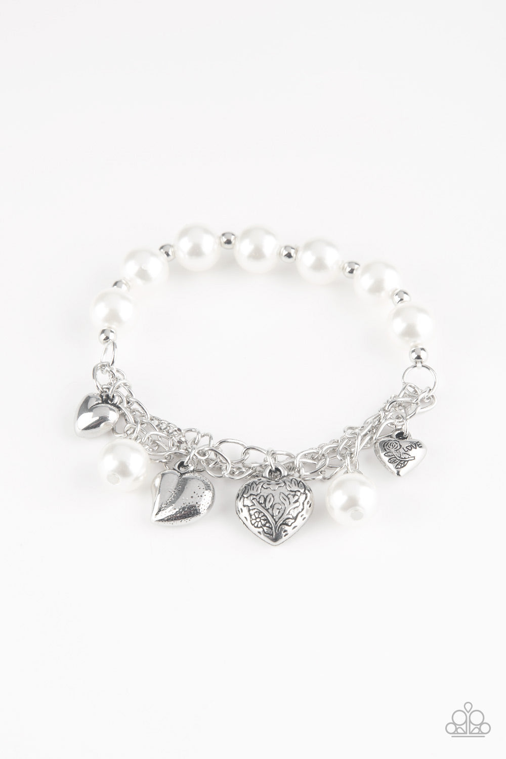 Paparazzi More Amour - White Bracelet