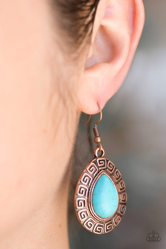 Paparazzi Tribal Tango - Copper Earrings
