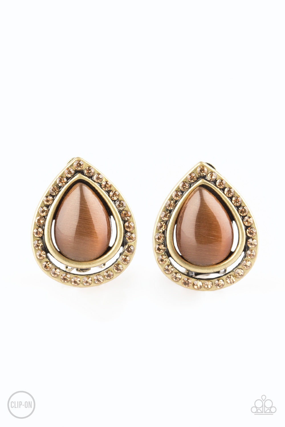 Paparazzi Noteworthy Shimmer - Brass Clip-On Earrings