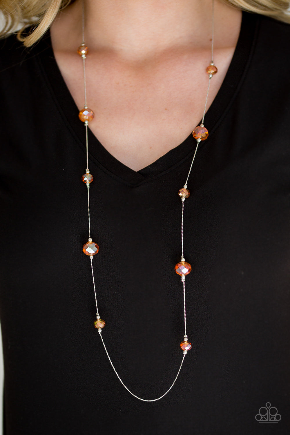 Paparazzi Champagne On The Rocks - Orange Necklace