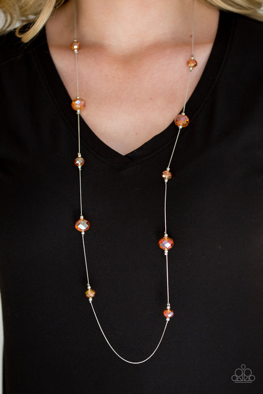 Paparazzi Champagne On The Rocks - Orange Necklace