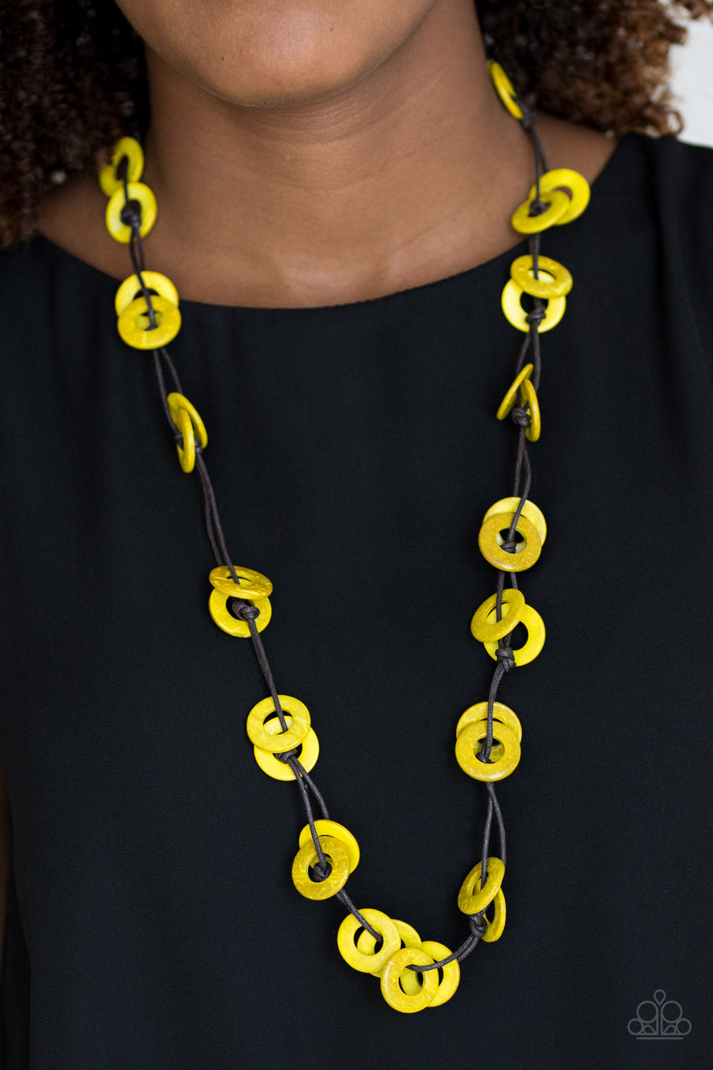 Waikiki Winds - Yellow Wood Necklace