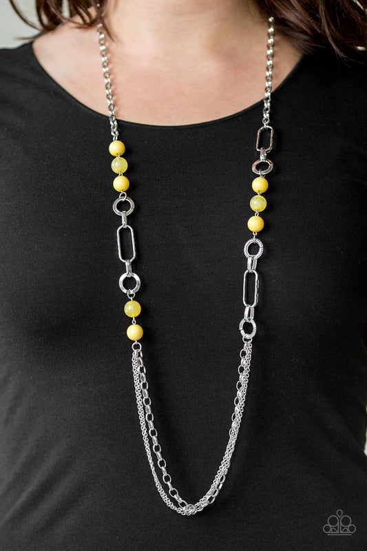 Paparazzi CACHE Me Out - Yellow Necklace