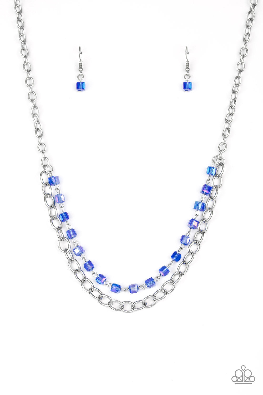 Paparazzi Block Party Princess - Blue Necklace