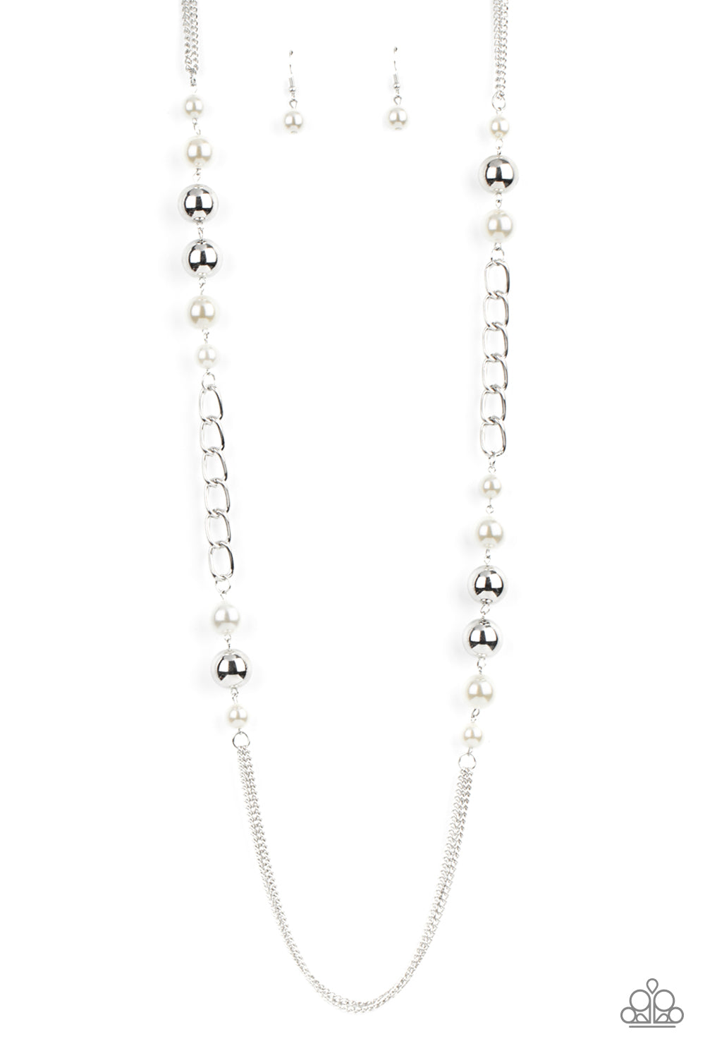 Paparazzi Uptown Talker - White Necklace