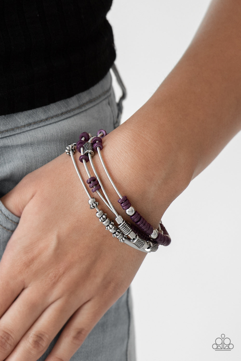 Paparazzi Tribal Spunk - Purple Bracelet