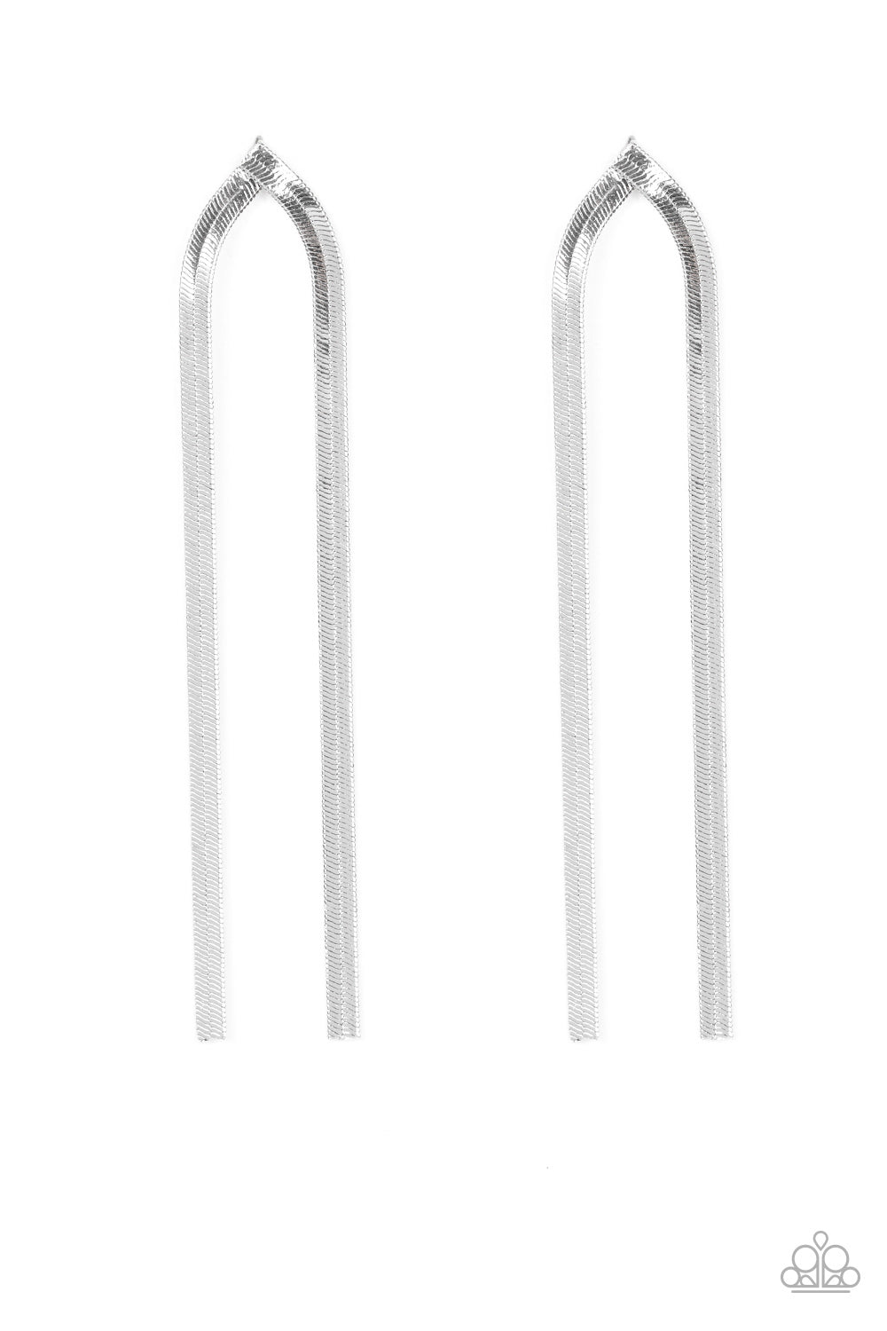 Paparazzi Very Viper - Silver Earrings