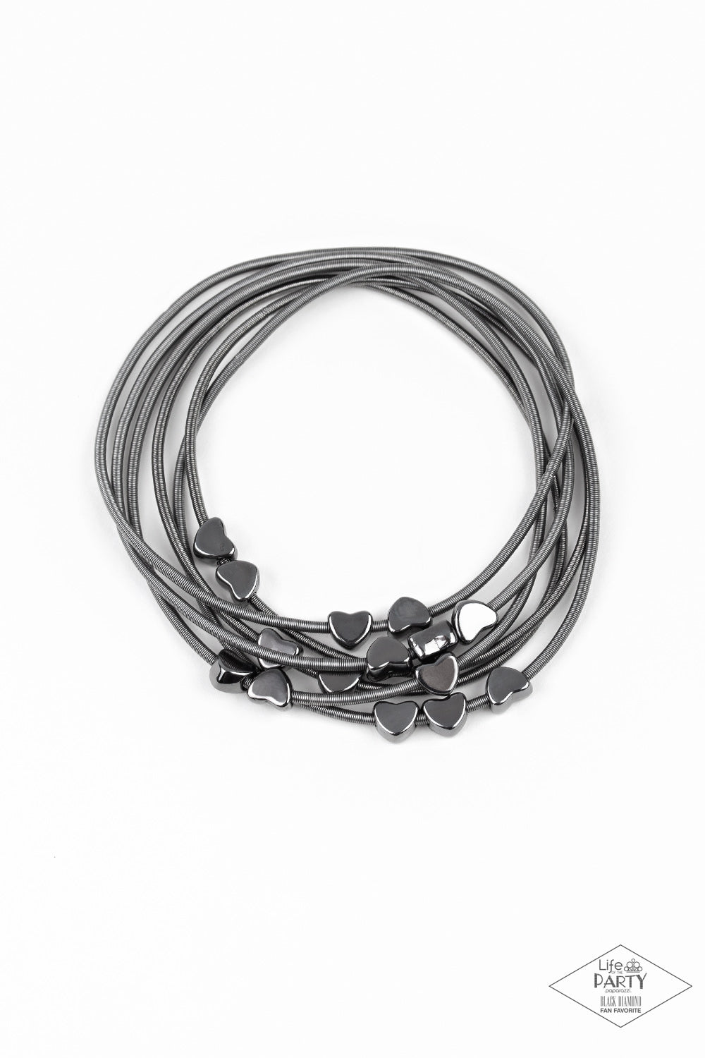 Paparazzi Charmingly Cupid - Black Bracelet