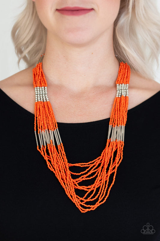 Let It BEAD - Orange Necklace