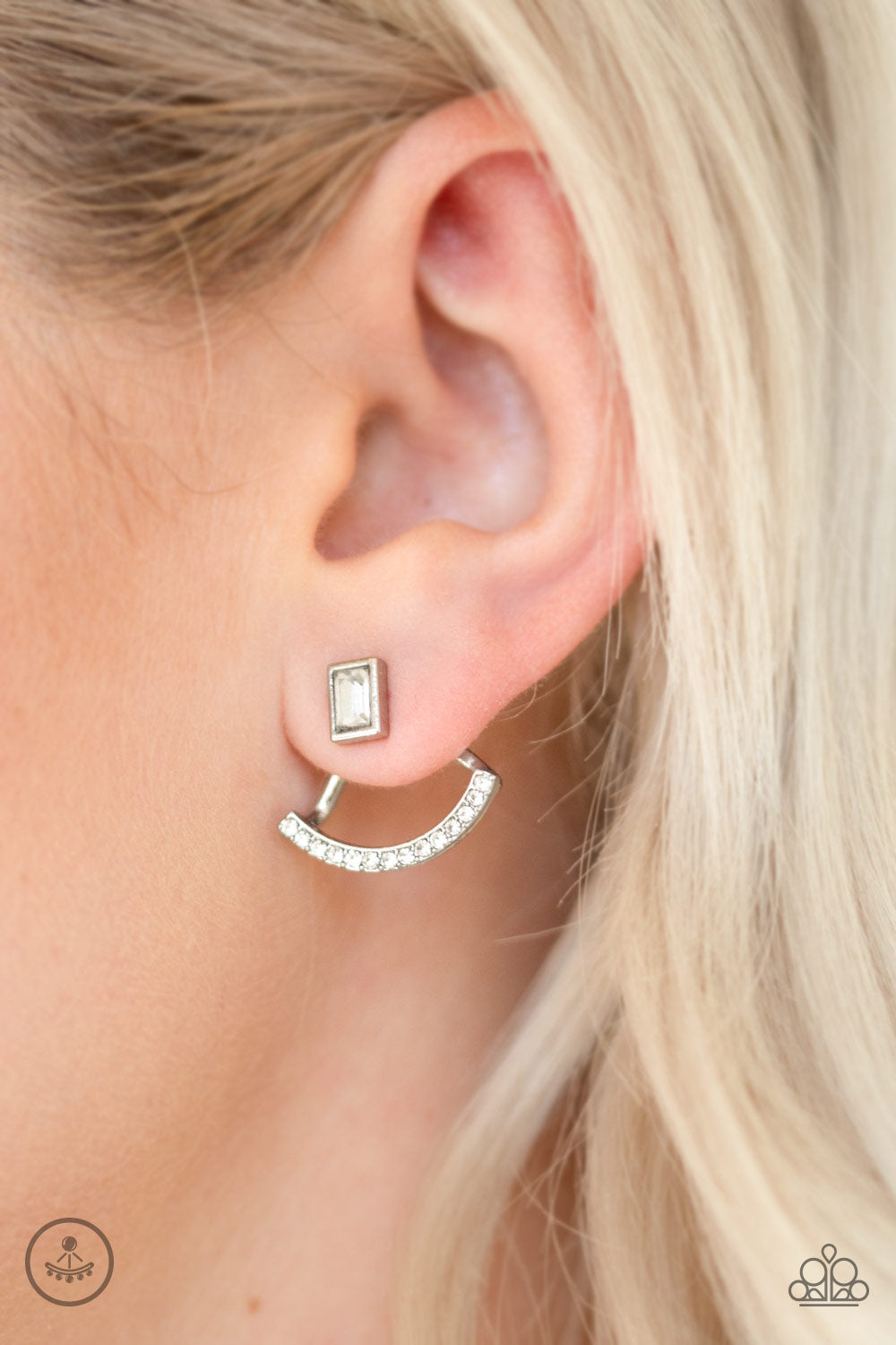 Paparazzi Delicate Arches - White Post Earrings