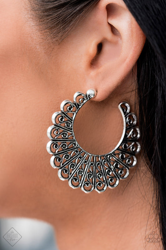 Funky Flirt - Silver Earrings