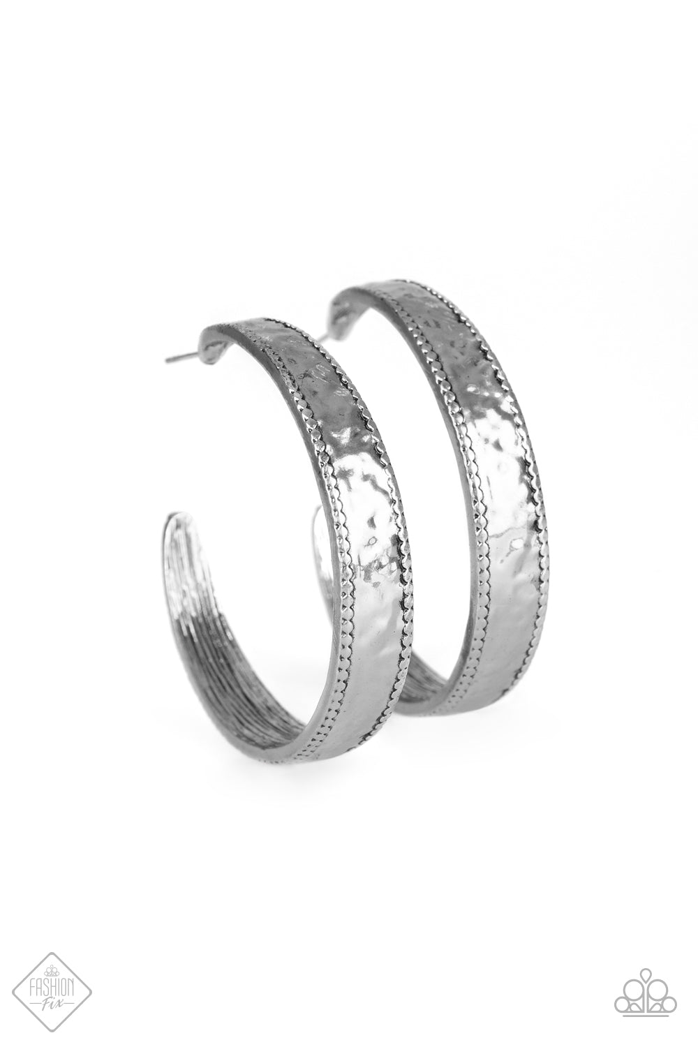 Paparazzi Soul Train - Silver Hoop Earrings