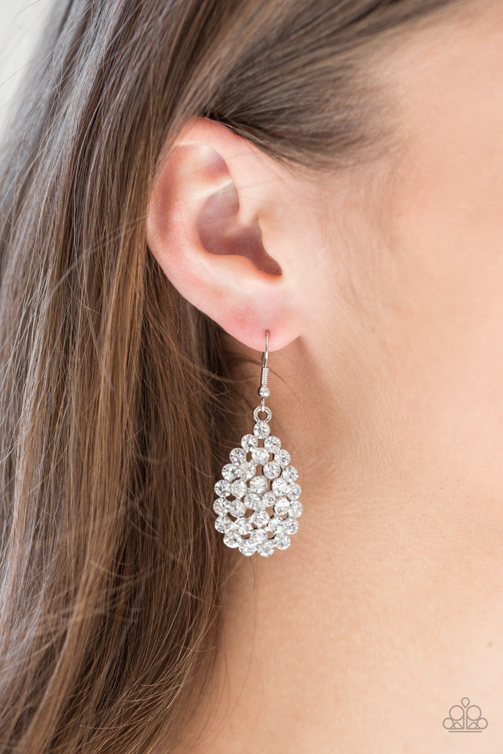 Paparazzi Sparkling Sparkle-naire - White Earrings