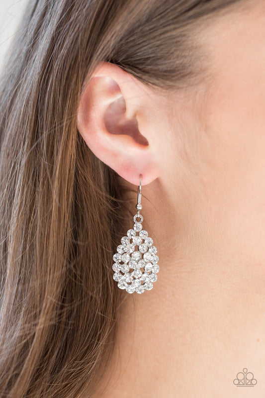 Paparazzi Sparkling Sparkle-naire - White Earrings