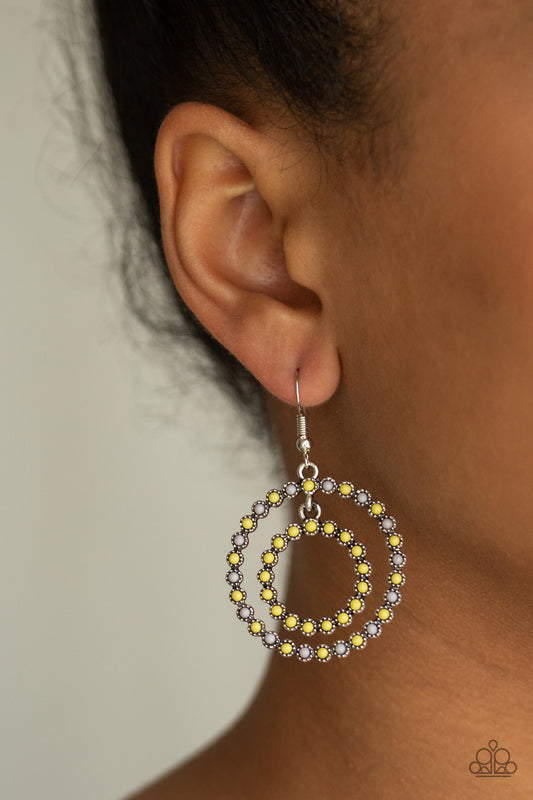 Paparazzi Vibrant Venture - Yellow Earrings