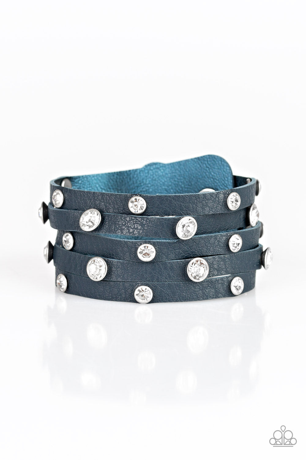 Paparazzi Rhinestone Reputation - Blue Urban Bracelet
