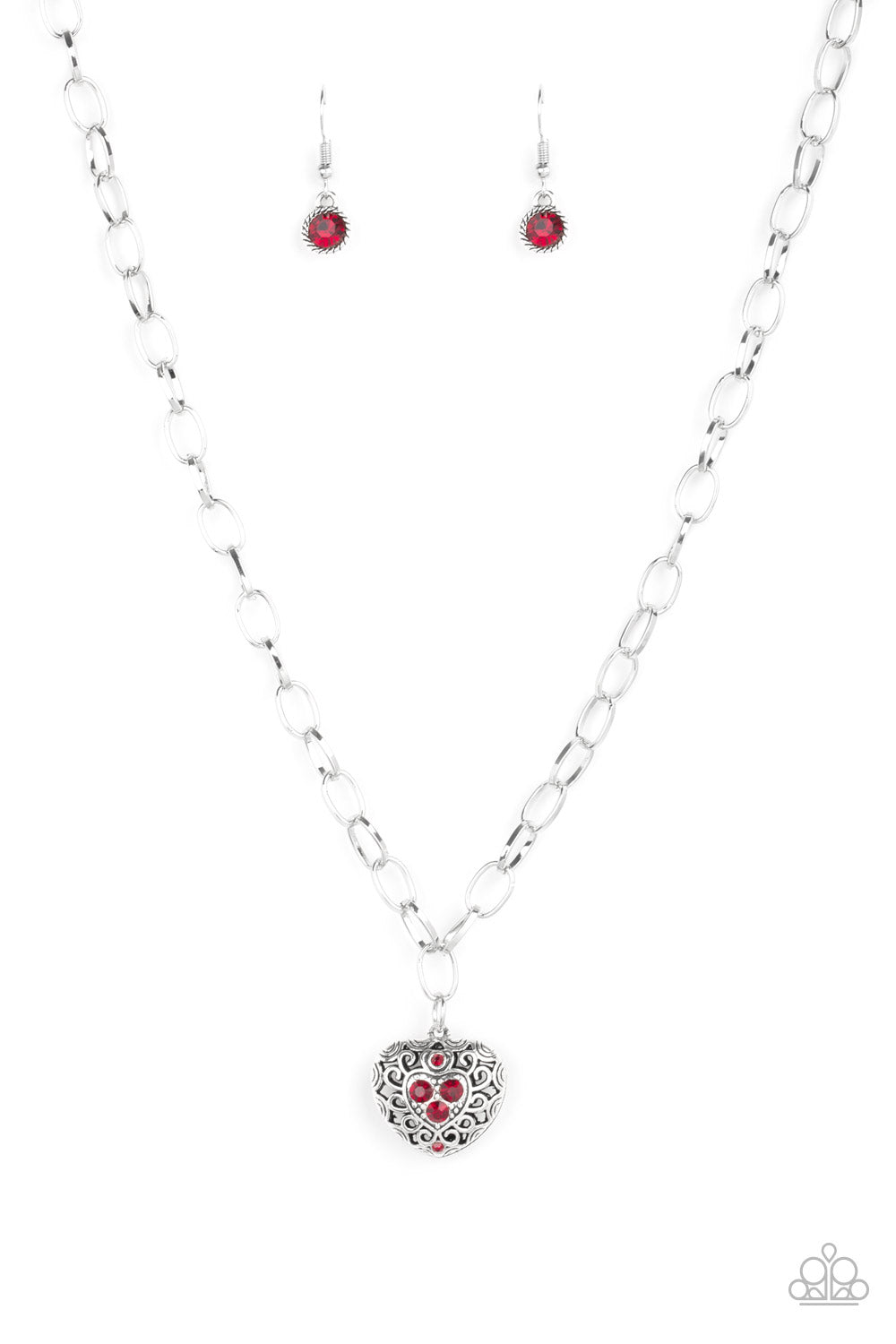 Paparazzi No Love Lost - Red Necklace