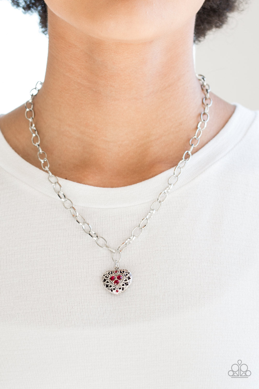 Paparazzi No Love Lost - Red Necklace