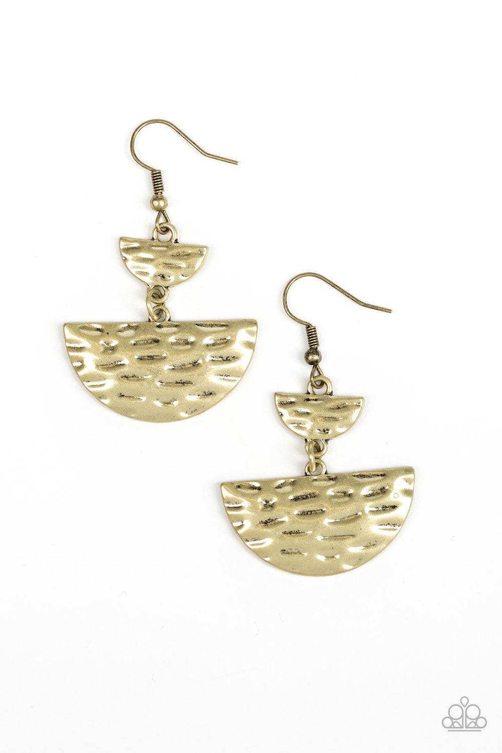Paparazzi Triassic Triangles - Brass Earrings