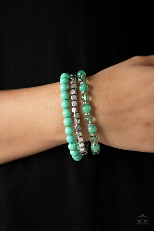 Paparazzi Globetrotter Glam - Green Bracelet