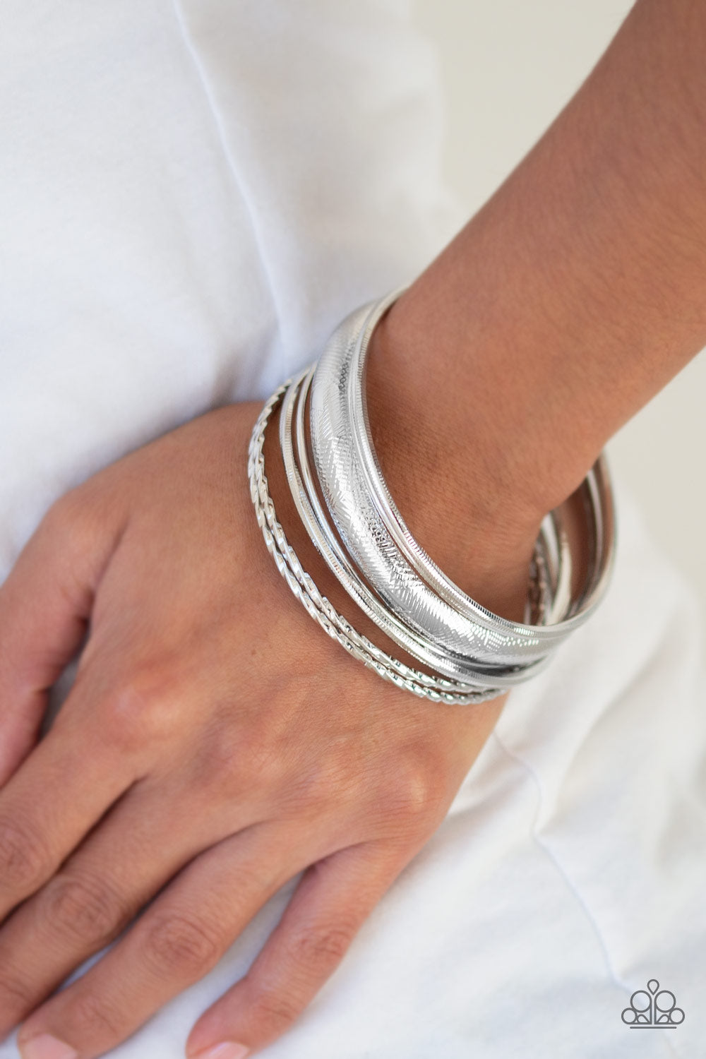 Paparazzi The Customer Is Always BRIGHT - Silver Bracelet