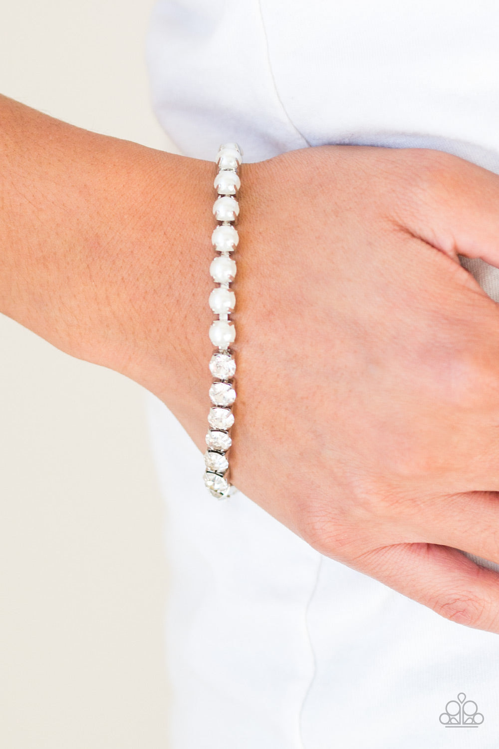 Paparazzi Out Like A SOCIALITE - White Bracelet