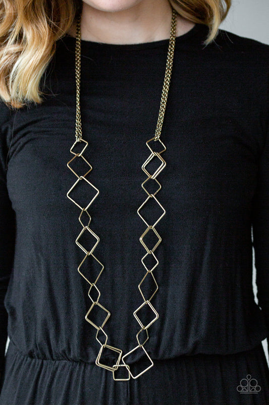 Paparazzi Backed Into A Corner - Brass Necklace