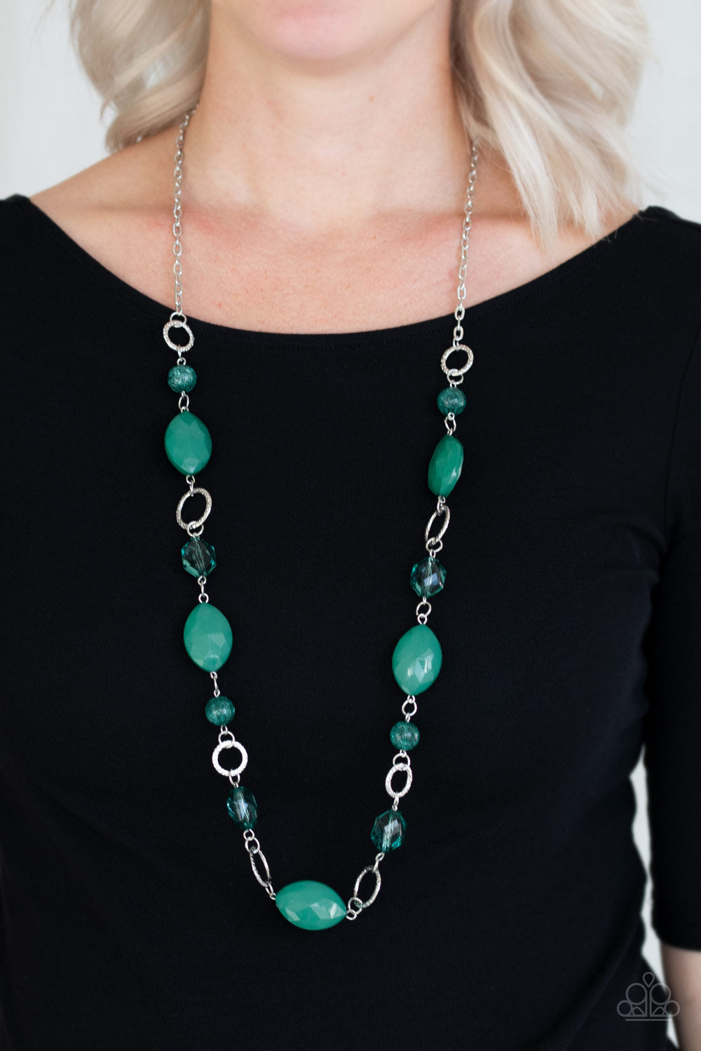 Paparazzi Shimmer Simmer - Green Necklace