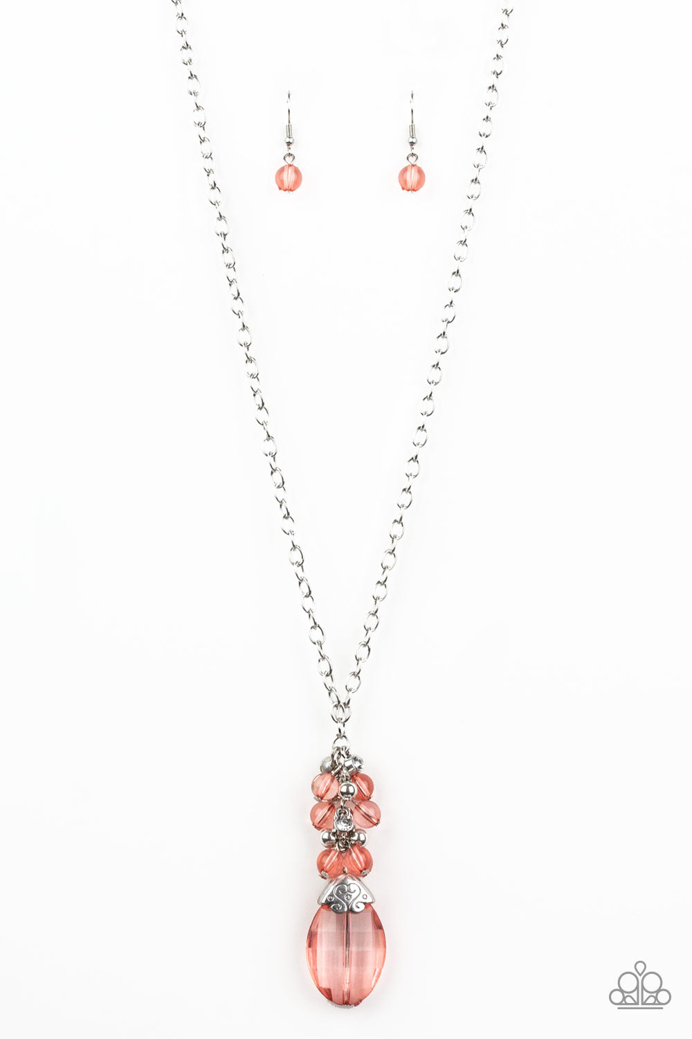 Paparazzi Crystal Cascade - Orange Necklace