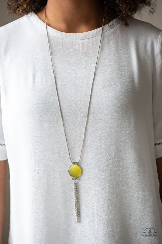 Paparazzi Happy As Can BEAM - Yellow Necklace
