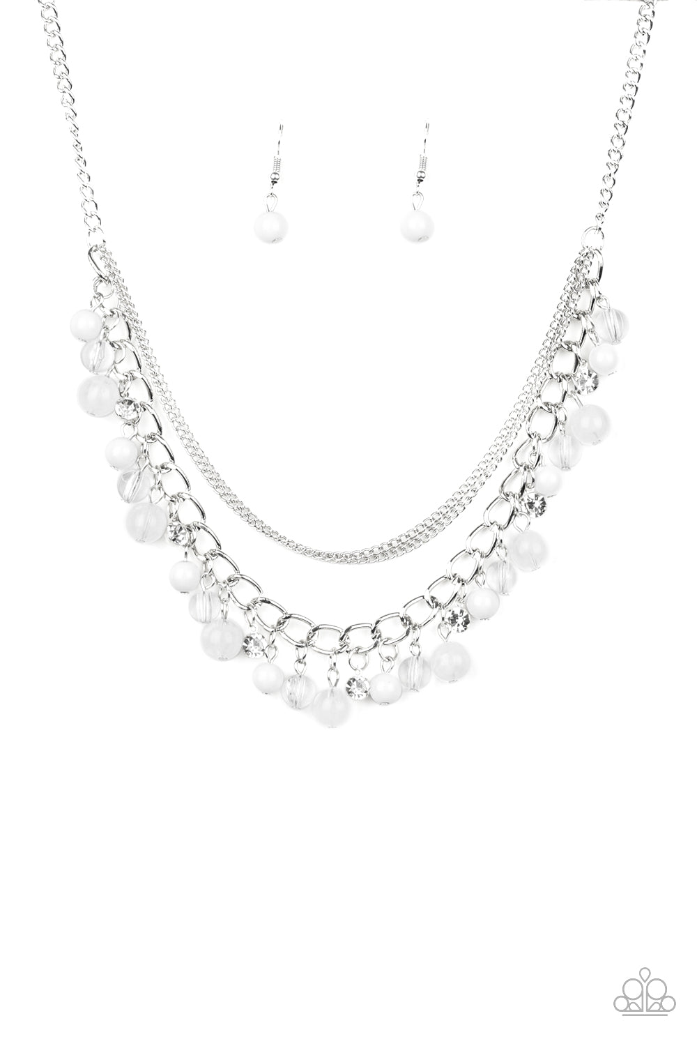 Paparazzi Wait and SEA - White Necklace