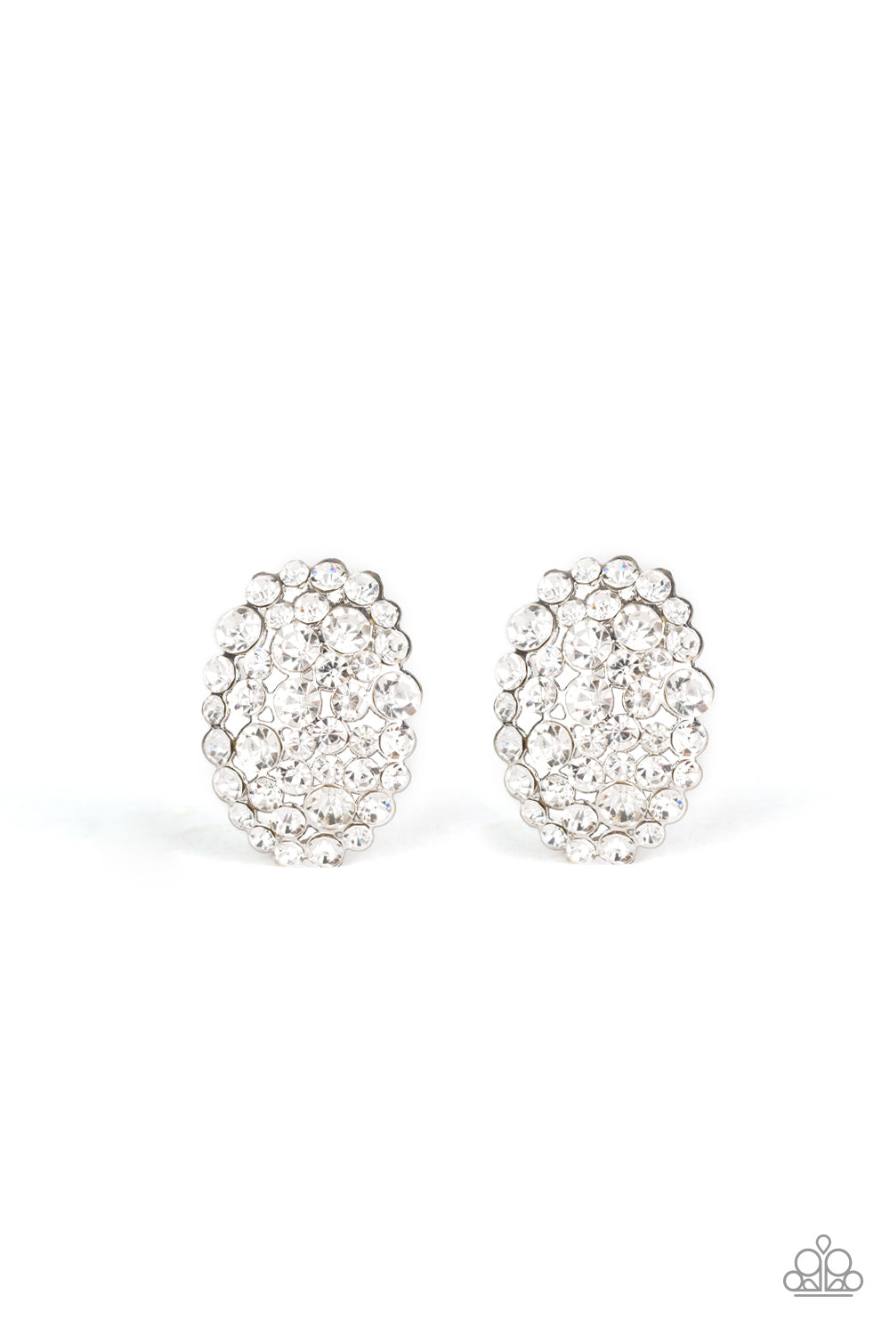 Paparazzi Daring Dazzle - White Post Earrings