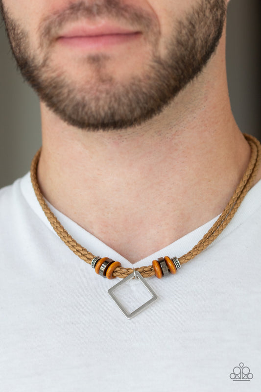 Paparazzi Pier Square - Brown Urban Necklace