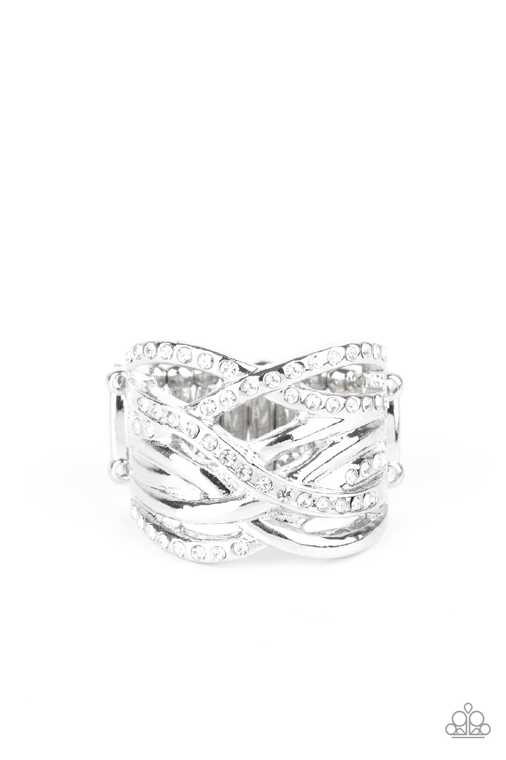 Paparazzi High Rollin - White Ring