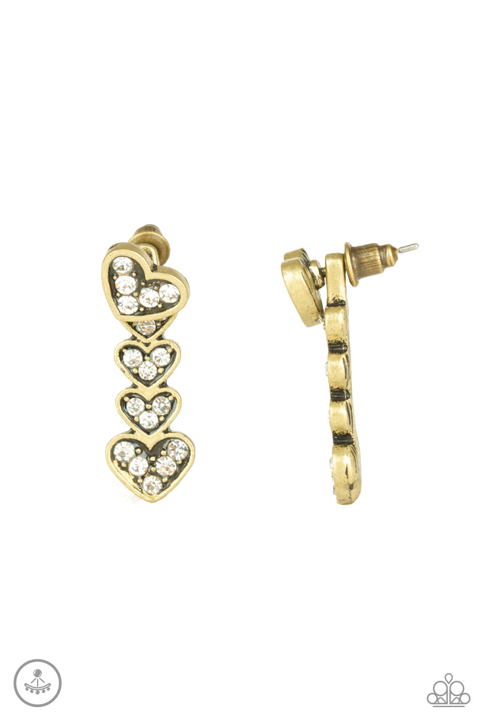 Heartthrob Twinkle - Brass Post Earrings