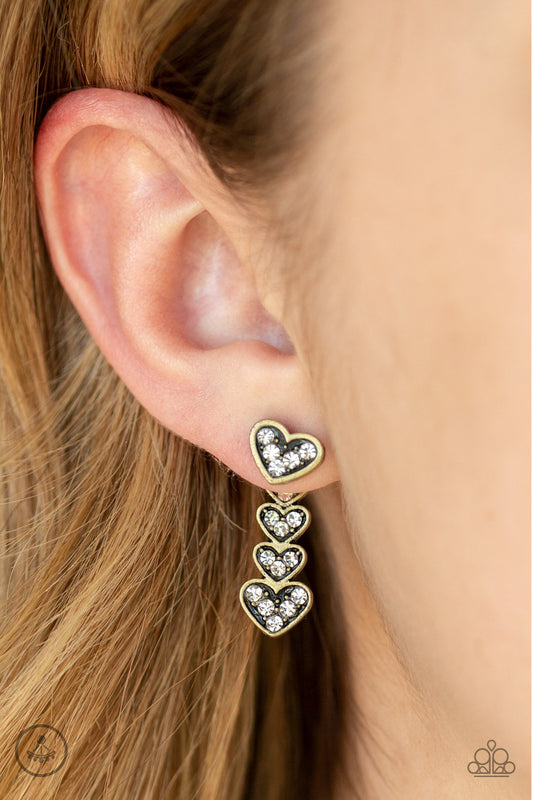 Heartthrob Twinkle - Brass Post Earrings