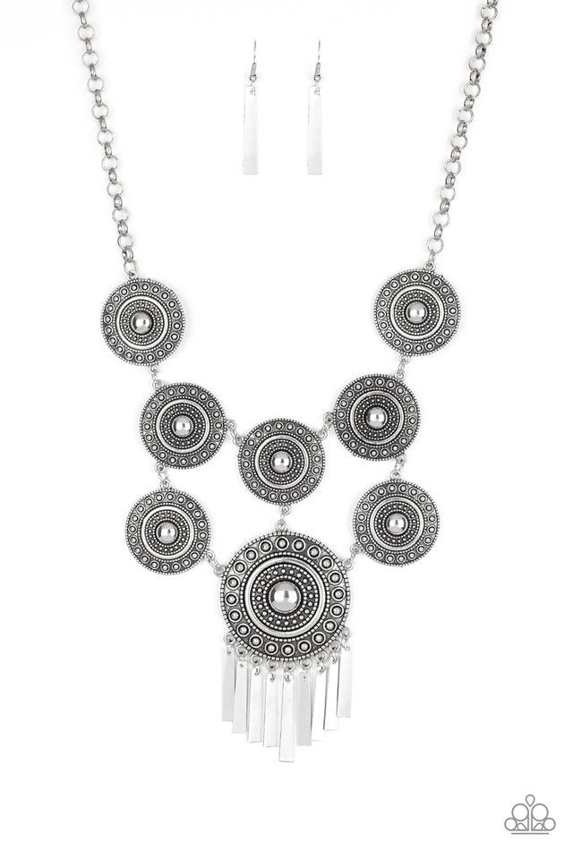 Paparazzi Modern Medalist - Silver Necklace - Kingdom Bling Showroom