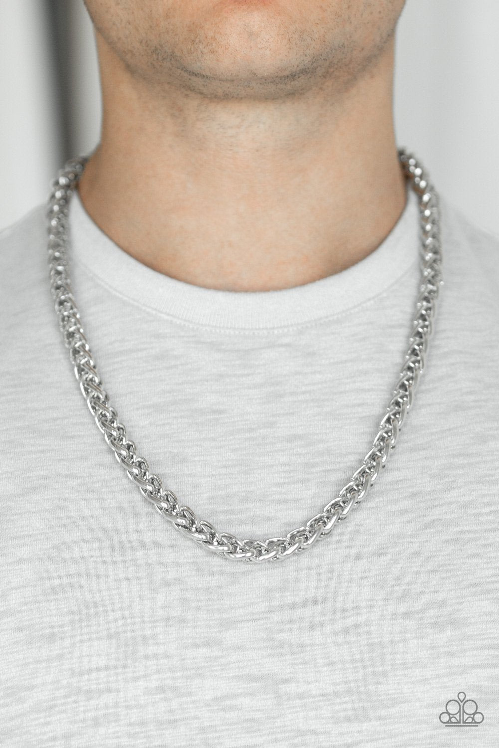 Paparazzi Big Talker - Silver Chain Necklace